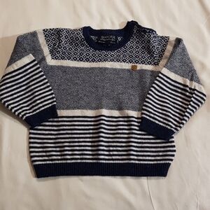 Mayoral boys size 24 months blue & white sweater VGUC